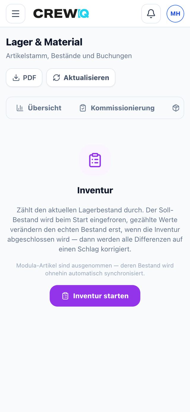 Inventur am Handy